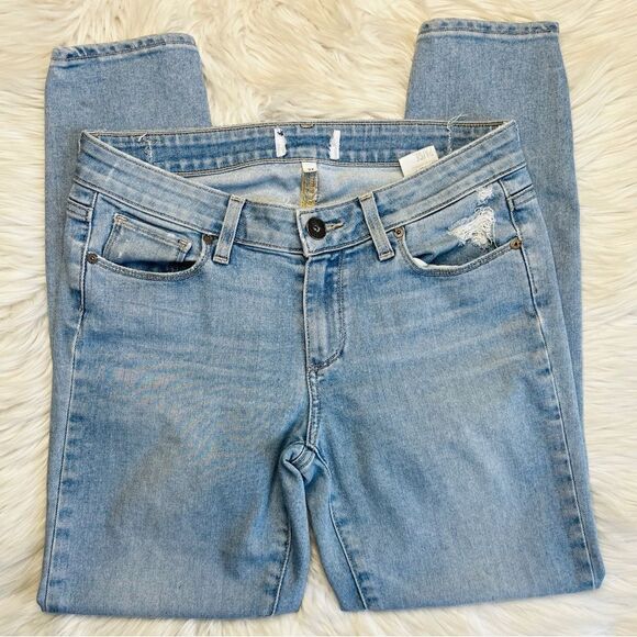 Paige Verdugo Serena Crop Distressed Jeans Light Denim Wash Size 27 - Picture 2 of 6